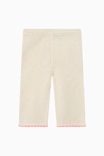 Wide-leg Crochet Pants in Cotton-knit
