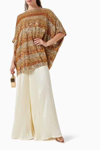 Sequin-embellished Striped Top