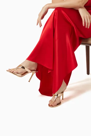 حذاء مفتوح ديناستي بسيور رفيعة وكعب 95 مم جلد لامع