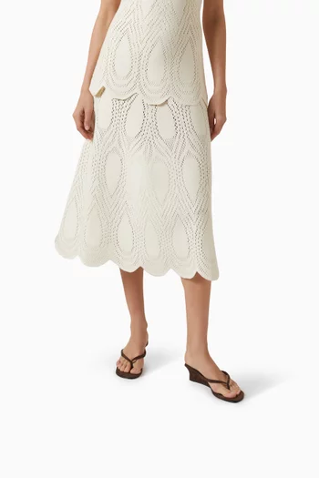 حذاء مفتوح ايدجي بسيور رفيعة وكعب ويدج 50 مم شمواه