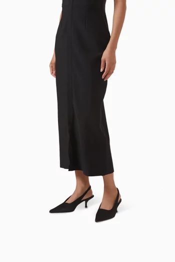 حذاء كلاسيك جاكي بسير خلفي وكعب 55 مم ستان