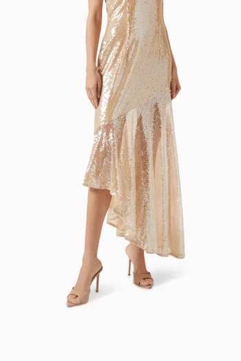 حذاء ماليبو مفتوح من الخلف بكعب 105 مم جلد لامع