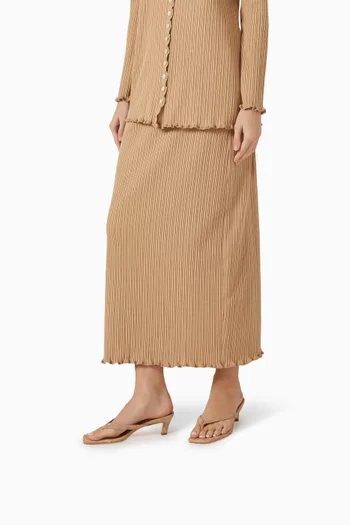 حذاء مفتوح توباز بسيور رفيعة وكعب 50 مم شمواه