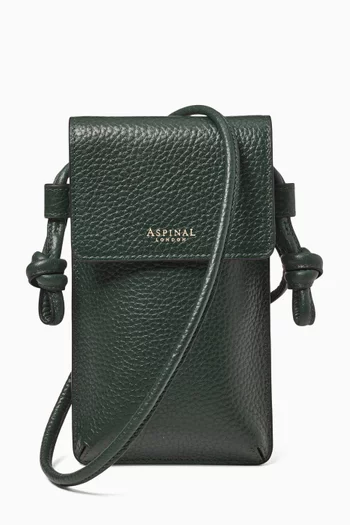 Ella Crossbody Phone Pouch in Pebbled Leather