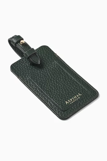 Luggage Tag in Pebbled Leather