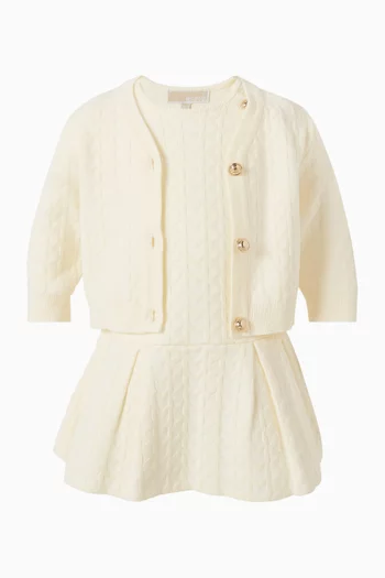 فستان منسوج بحافة واسعة