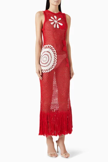 Azra Maxi Dress in Crochet