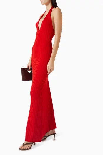 Reni Halterneck Maxi Dress in Knit