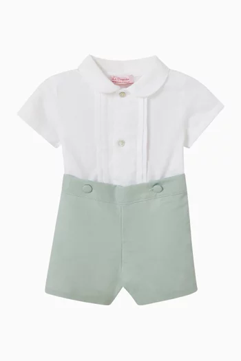 Oliver Collared Romper in Cotton