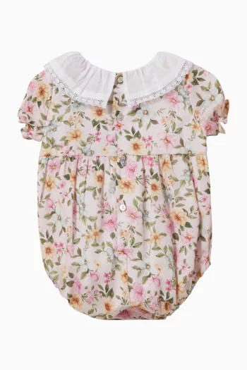Izara Floral-print Romper in Cotton
