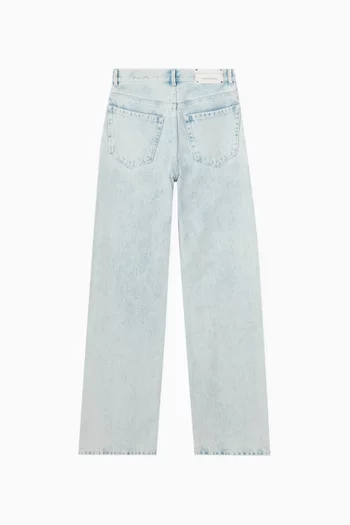 High-waist Straight-leg Jeans in Denim
