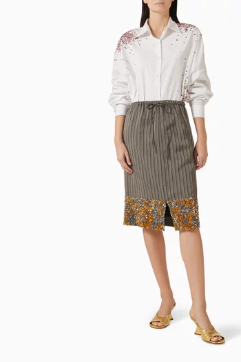 تنورة مطرزة بالترتر فيسكوز