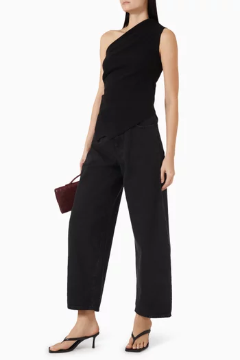 بلوزة بكتف مكشوف مزيج فيسكوز