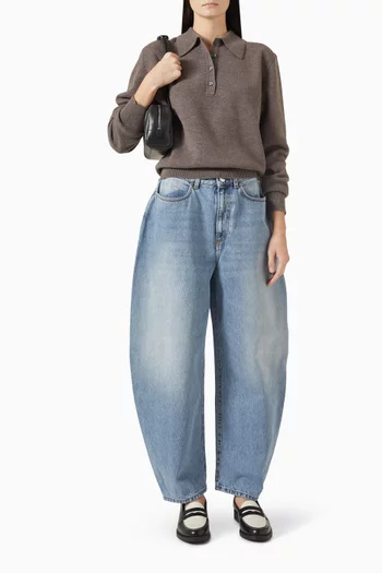Sculptural Barrel-leg Jeans in Denim