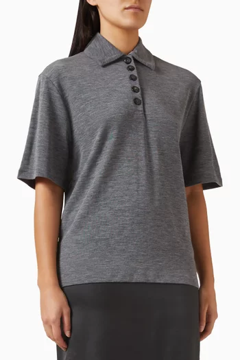 Polo T-shirt in Merino-cashmere