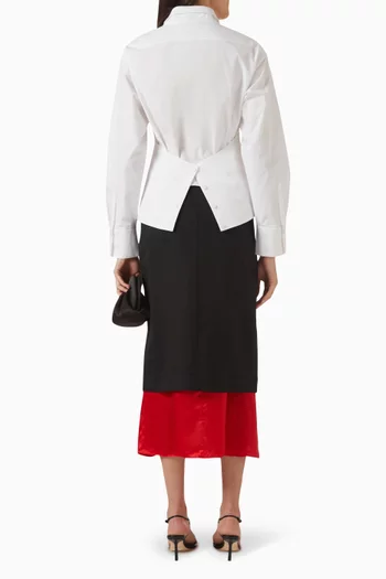 قميص مبتكر بتصميم توكسيدو ملفوف قطن