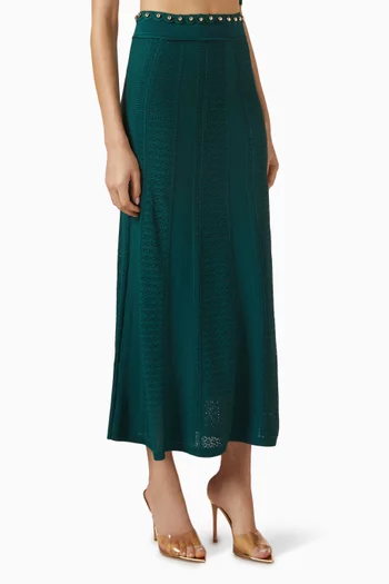 تنورة فانيا منسوجة مزينة بتطريزات بالخرز