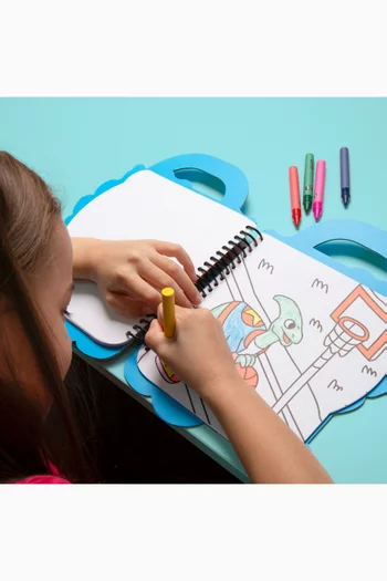 طقم كتاب ألوان وملصقات ديناصورات 