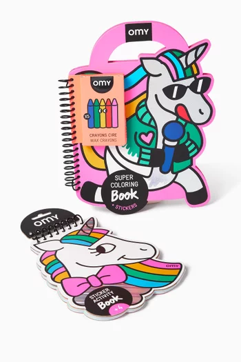 Unicorn Colouring & Stickers Book Set