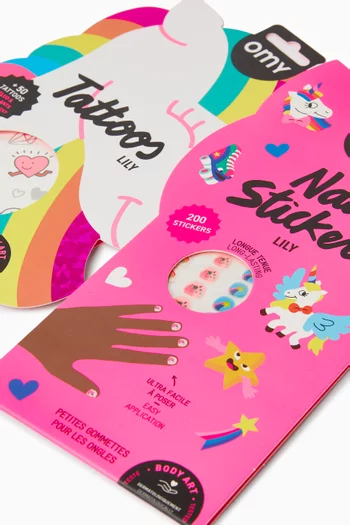 Lily Tattoo & Nail Stickers Set
