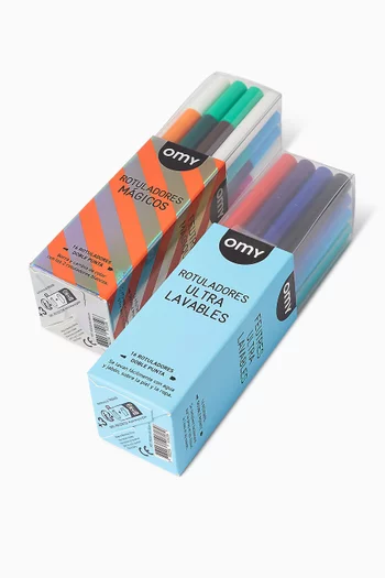 طقم أقلام تلوين ماركر سحرية وقابلة للغسيل 