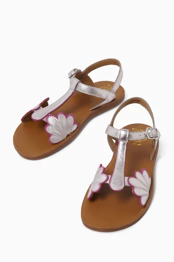 Bloom Sandals in Metallic Leather