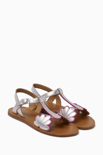 Bloom Sandals in Metallic Leather