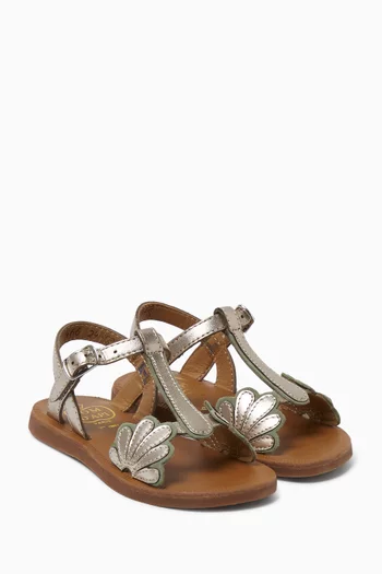 Bloom Sandals in Metallic Leather