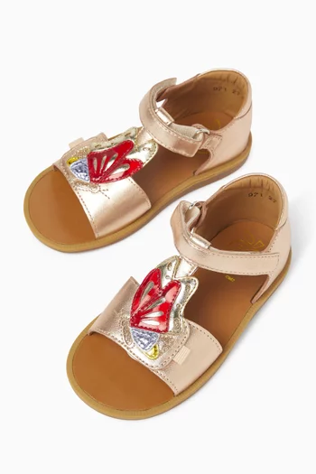 Poppy Papillon Sandals in Leather