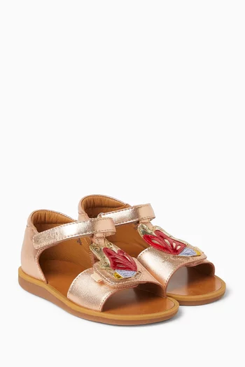 Poppy Papillon Sandals in Leather