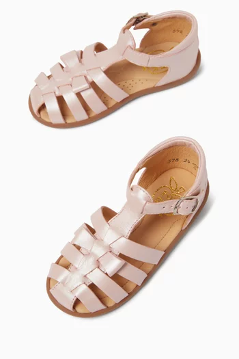 Bow Knot Sandals in Leather