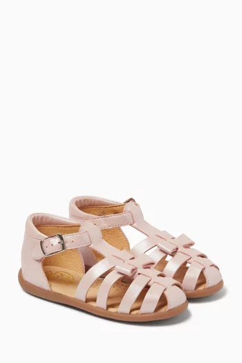 Bow Knot Sandals in Leather