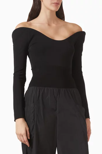 بودي سوت بقصة مقوسة جيرسيه ناعم