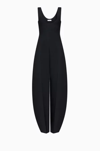 Round Jumpsuit in Crepe-wool