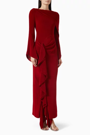 فستان بقصة مستقيمة وفتحة رقبة غير متماثلة