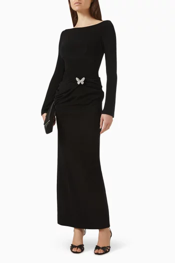 Asymmetric Drape Pencil Dress