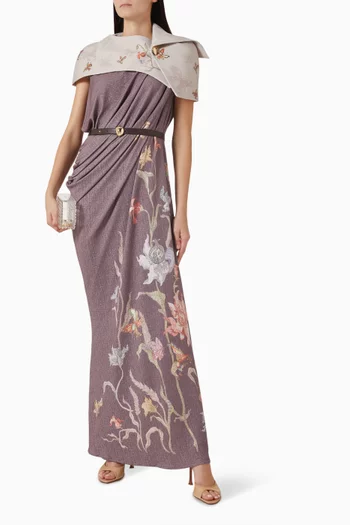 فستان بنمط كاب ونقشة