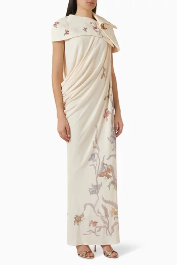 فستان بنمط كاب ونقشة