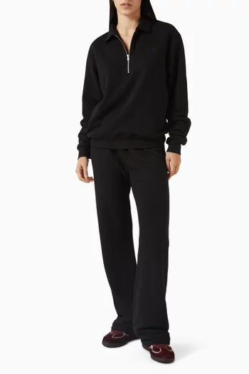Zip-up Polo Sweatshirt in French Terry