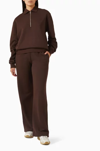 Zip-up Polo Sweatshirt in French Terry