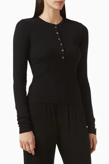 Henley Top in Rayon Blend