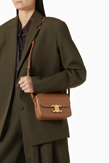 حقيبة كتف تين بشعار تريومف جلد عجل