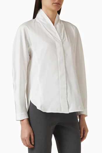 Shawl-collar Top in Cotton