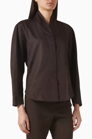 Shawl-collar Top in Cotton