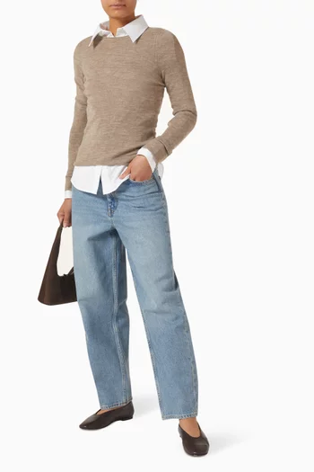 بلوزة صوف مارينو بأكمام طويلة