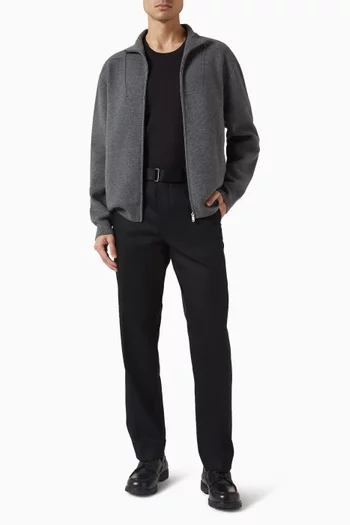 Zip-up Track Jacket in Merino Wool-blend