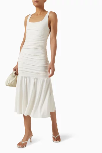 فستان كايلا منسوج متوسط الطول