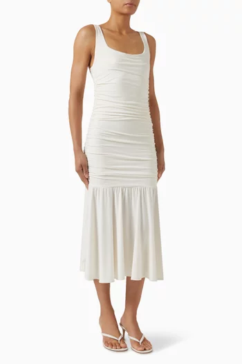 فستان كايلا منسوج متوسط الطول