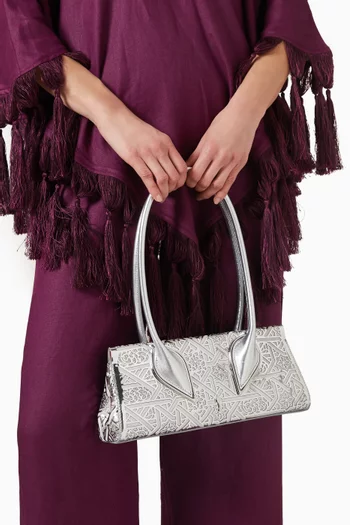 Venus Crystal-embellished Top Handle Bag in Specchio Leather