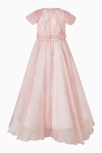 فستان بنقشة قماش شيفون